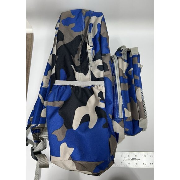LL Bean Backpack Book Pack Lunchbox SET School Travel Bag Blue Camouflage - Picture 5 of 9